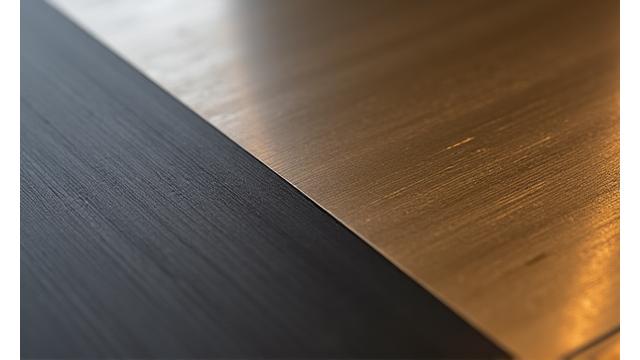 ヴィンテージ加工されたスチールと真鍮の組み合わせのテーブルトップ
